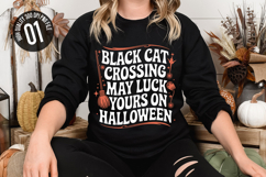 Black Cat Crossing May Luck - Halloween t-shirt Design Product Image 1
