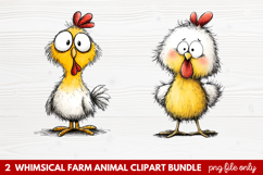 Whimsical Farm Animal Clipart | Cute Farm Animals PNG Set Product Image 1