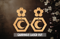 Celestial Style Laser Cut Earrings SVG File Product Image 1