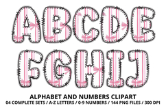Coquette Bow Patchwork Alphabet PNG Letters &amp; Numbers 300DPI Product Image 2