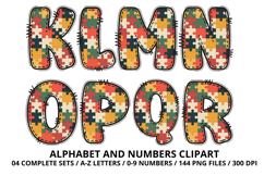 Autism Awareness Doodle Letters Puzzle Piece Alphabet PNG Product Image 3