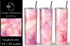 Pink Marble 20 oz Tumbler Wrap Sublimation Product Image 1