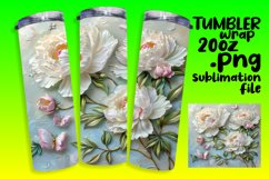 Vivid 3D Flower Bouquet Tumbler Wrap 20oz Product Image 1