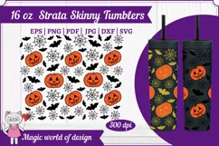 Halloween Pumpkin Print 16 oz Tumbler full wrap svg Product Image 1