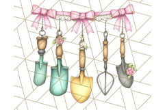 Pink Cottagecore Garden PNG Clipart, Vintage Floral Art Product Image 3