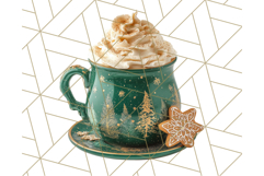 Christmas Coffee Mugs Clipart PNG Festive Cups Product Image 3