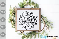 Dog Mom SVG Cut Files/ Dog Paws Flower SVG Design Product Image 3