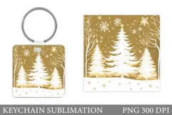 Christmas Tree Keychain. Christmas Keychain Sublimation Product Image 1
