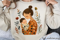 Mothers Day Folk Art Sublimation PNG Product Image 1
