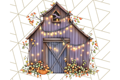 Halloween Cottagecore Barn PNG Clipart, Fall Style Product Image 3