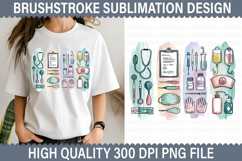 Nurse Brushstroke Sublimation Design - Brushstroke PNG Product Image 1
