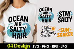 Ocean Air Salty Hair SVG PNG Product Image 1
