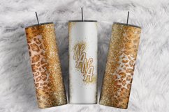 Nana Gold Glitter Leopard Print Border 20 oz tumbler wrap Product Image 1