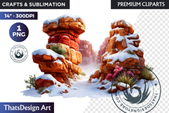 Watercolor Winter Landscapes and Snowy Cabin Illustrations Product Image 1