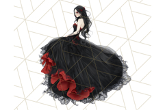 Dark Enchanted Princesses, Gothic Fairy Tale Clipart PNG Product Image 3