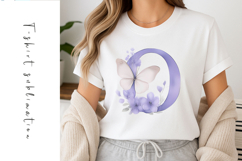 Alphabet, Letters, Monogram, purple flowers Product Image 1