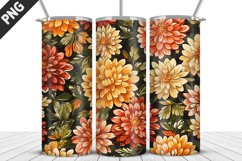 3D Flowers Tumbler Wrap | Sublimation Design | Tumble PNG Product Image 3