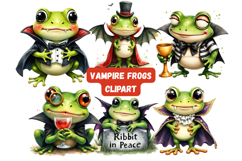 Halloween Frog Clipart Bundle - Cute Spooky Amphibian Product Image 2