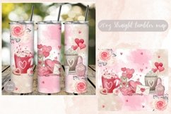 20oz Coffee Valentines Day Skinny Tumbler Sublimation Design Product Image 1