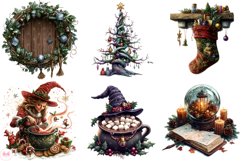 Witchy Christmas Clipart Product Image 6