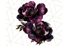 Gothic Floral PNG, Dark Aesthetic Flowers Clipart Print Product Image 3