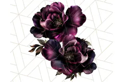 Gothic Floral PNG, Dark Aesthetic Flowers Clipart Print Product Image 3