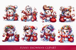 Christmas snowman clipart, snowman sublimation bundle Product Image 5