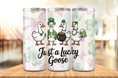 Just a Lucky Goose Funny Goose Tumbler Wrap PNG Sublimation Product Image 1