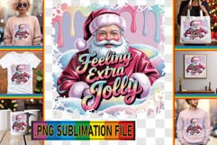 LUMINOUS TSHIRT Designs PNG, Funny Santa Product Image 1