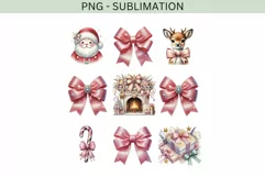Coquette Christmas Bow PNG, Pink and Preppy Christmas Design Product Image 2
