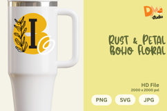 Rust &amp; Petal Boho Floral Monogram Product Image 1