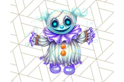 Creepy Clown Halloween PNG Clipart, Spooky Circus Art Product Image 3