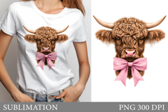 Highland Cow Sublimation. Cow T-Shirt Sublimation Product Image 1