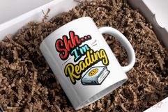 Shh... I&#039;m Reading PNG | Quiet Reading Time Sublimation Product Image 4