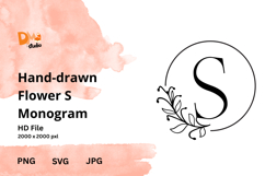 Hand-drawn Flower Monogram Product Image 1