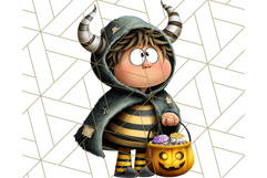 Monster Kids Clipart PNG, Cute Halloween Costume Art Product Image 3