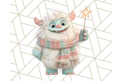 Kawaii Christmas Yeti PNG Clipart, Cute Bigfoot Holiday Art Product Image 3