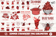 Summer Strawberry PNG Sublimation Product Image 1