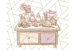 Christmas Sweet Shoppe Clipart PNG, Pastel Bakery Art Product Image 3