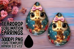 Elegant Teardrop Sublimation Template for Earrings , Christm Product Image 1