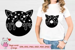 Donut cat SVG cut file Kawaii for Baby shower Silhouette Product Image 2