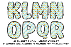 Daffodil Floral Patchwork Alphabet PNG Clipart 300 DPI Product Image 3