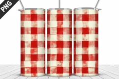 Red Plaid Tumbler Design | Valentine's Day Tumbler Wrap Product Image 4