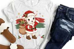 Christmas Santa Goat PNG Sublimation Design - Cute Baby Lamb Product Image 2