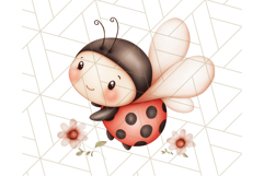 Cute Ladybug Clipart PNG, Pastel Whimsical Bug Illustrations Product Image 3