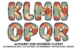 Vintage Patchwork Alphabet PNG Letters &amp; Numbers Product Image 3