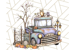 Halloween Cottagecore Truck PNG Clipart, Fall Style Clip Art Product Image 3