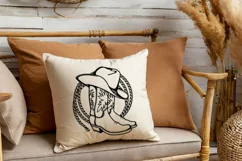 Cowboy boots print art svg, Cowboy hat rodeo lasso cut file Product Image 7