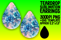 Elegant Teardrop Sublimation Design Template , Watercolor Pa Product Image 1
