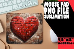 Heartfelt 3D Glitter Love Mouse Pad Sublimation Product Image 1